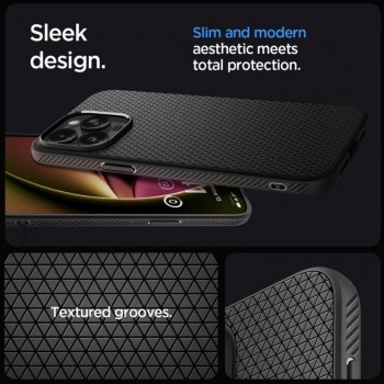 Spigen Liquid Air dėklas - juodas (Apple Iphone 15 Pro) Spigen Liquid Air dėklas - juodas (Apple Iphone 15 Pro)